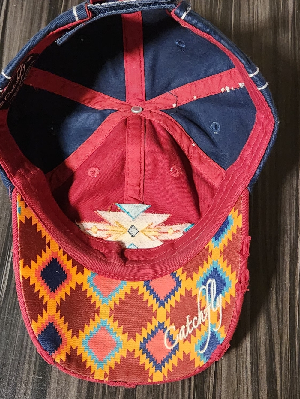 Catchfly Strapback Cap Hat  Southwestern One Size Adjustable Embroidered Cotton - Picture 7 of 10